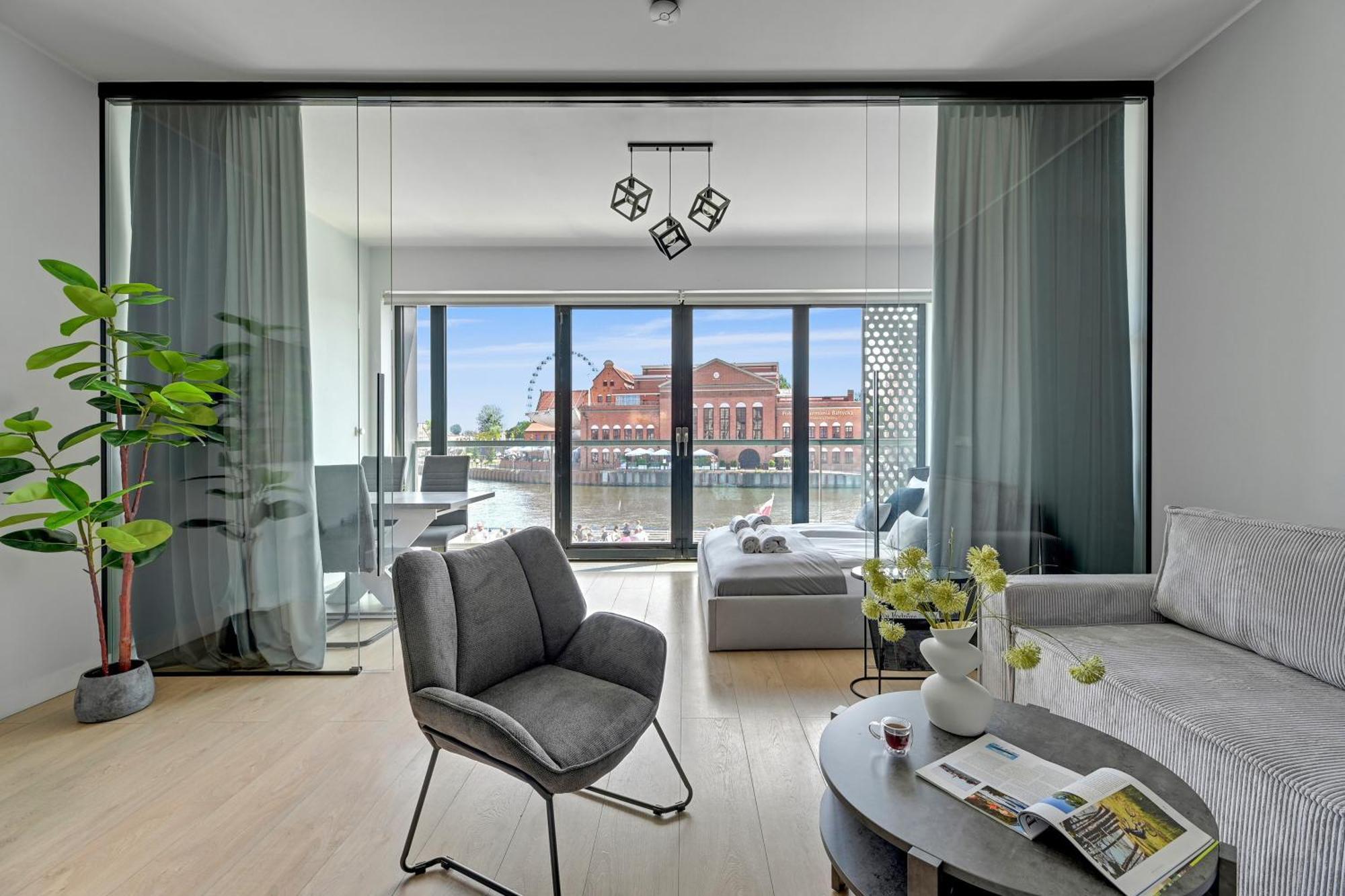 Symfonia Amazing River View Apartment By Downtown Apartments Gdaňsk Exteriér fotografie