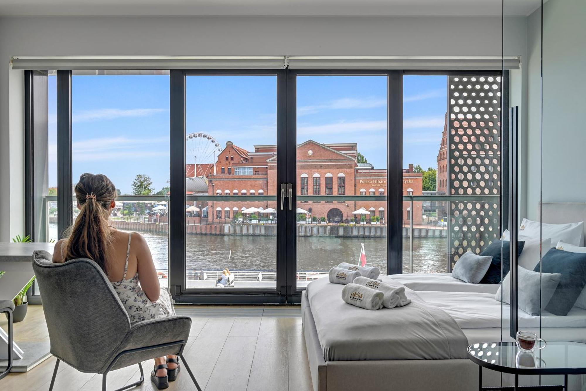 Symfonia Amazing River View Apartment By Downtown Apartments Gdaňsk Exteriér fotografie