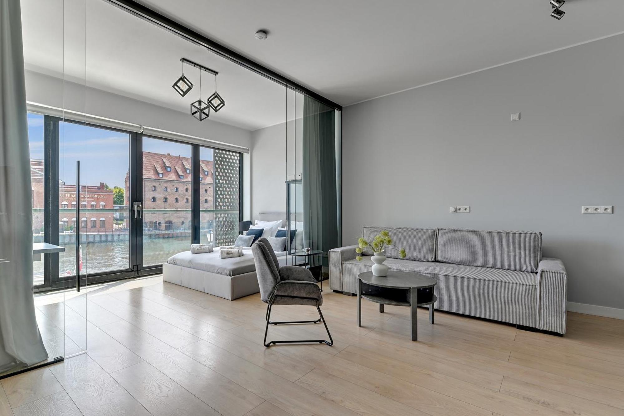 Symfonia Amazing River View Apartment By Downtown Apartments Gdaňsk Exteriér fotografie