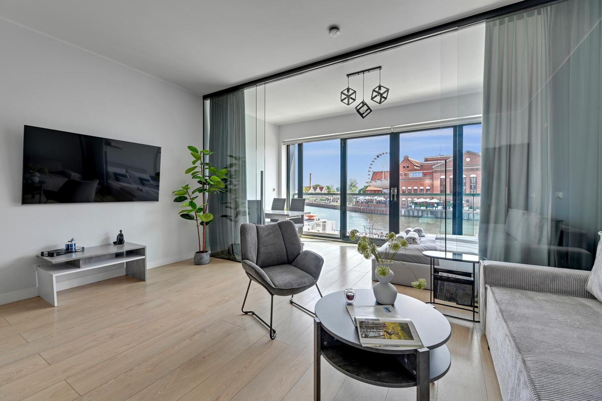 Symfonia Amazing River View Apartment By Downtown Apartments Gdaňsk Exteriér fotografie